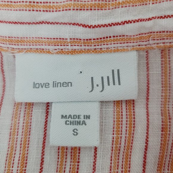 J. Jill Love Linen Striped Button-Front Tunic Top - Picture 5 of 6